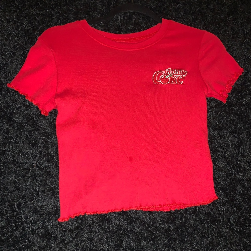 Cherry coke crop top